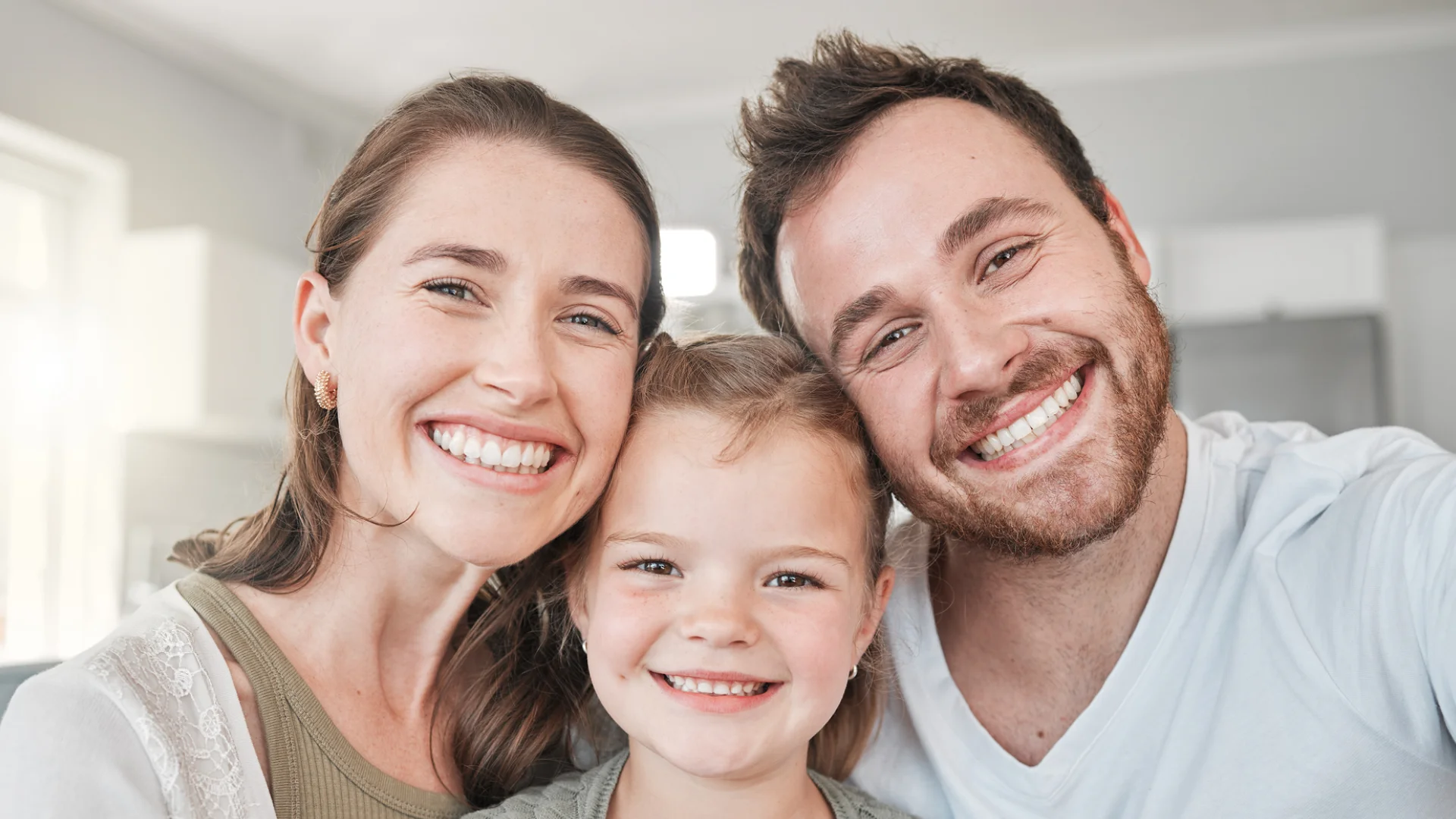 Happy family smiling