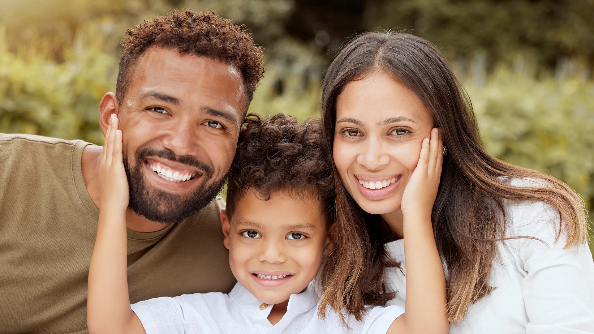 Happy family smiling