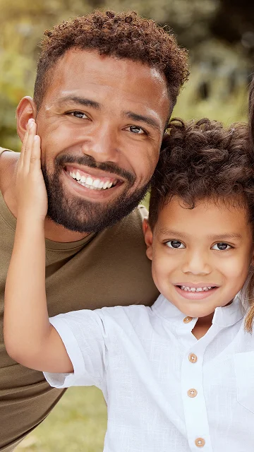 Happy family smiling