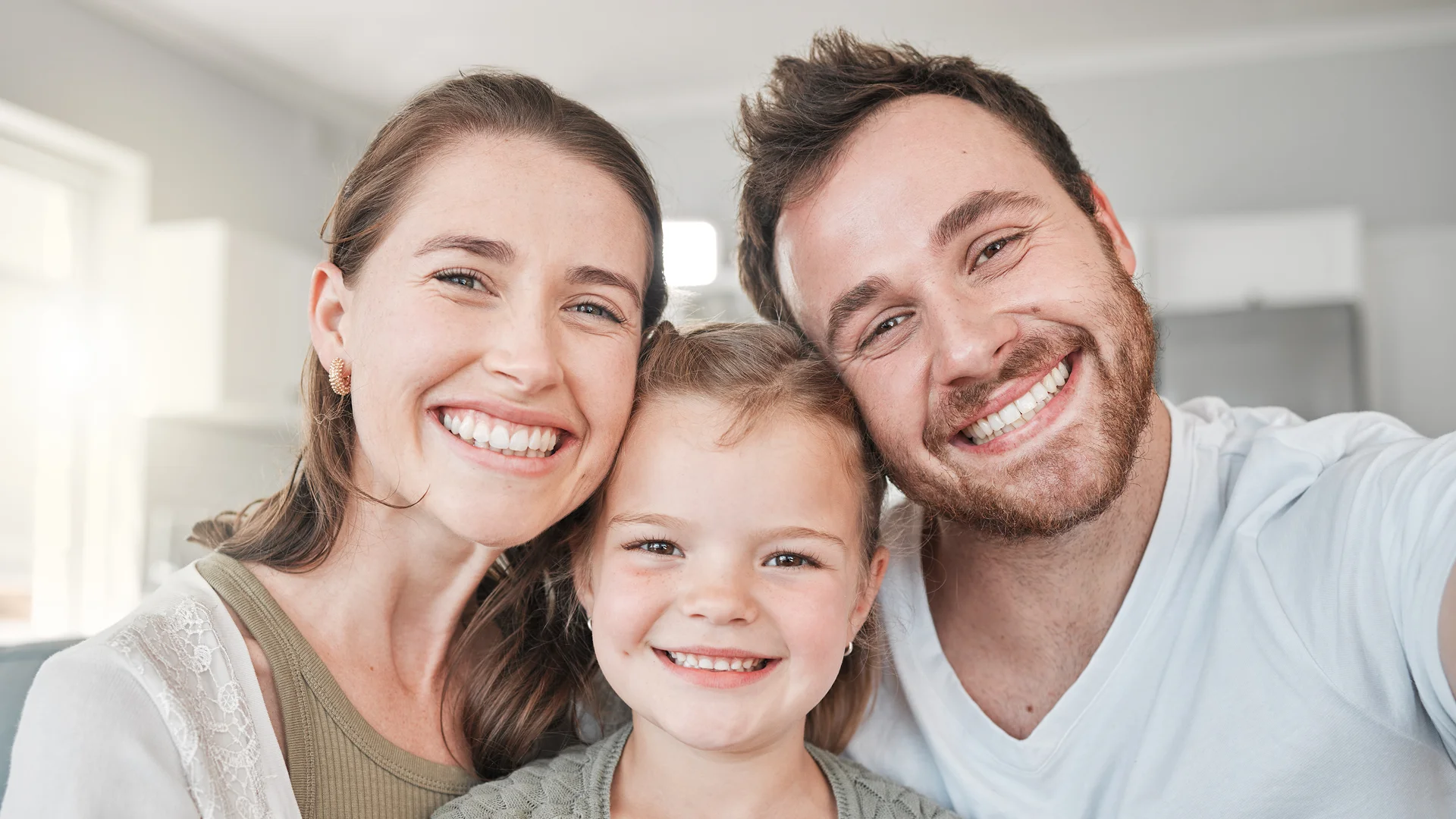 Happy family smiling
