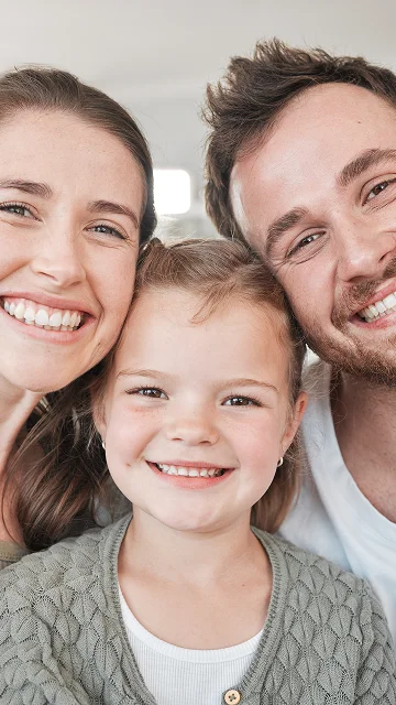 Happy family smiling