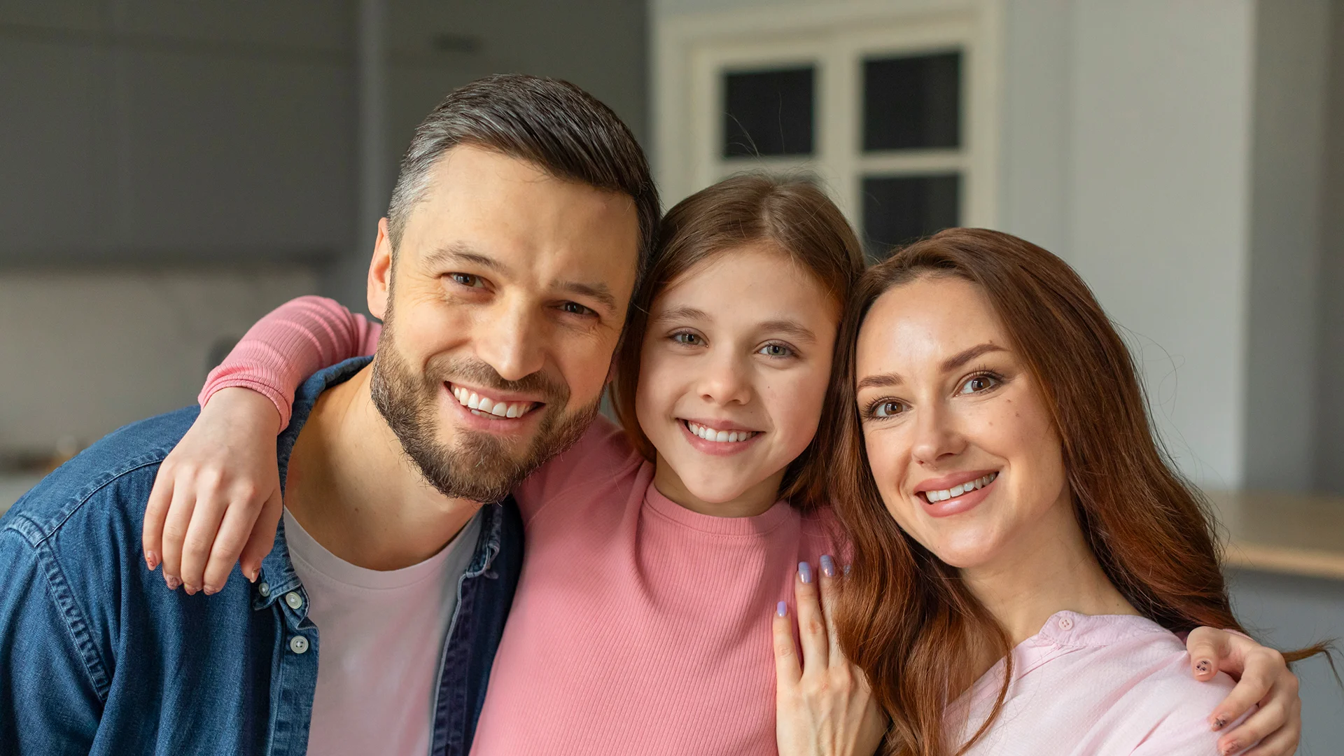 Happy family smiling