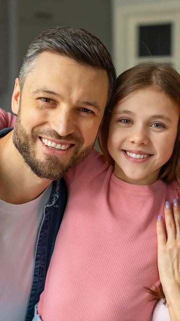 Happy family smiling